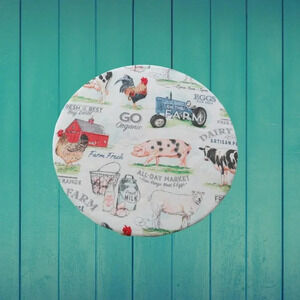 Kitchenaid Bowl Cover Reversible Farm and Blue Floral Mixer Bowl Cover